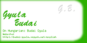 gyula budai business card
